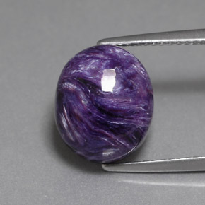 Charoite Viola naturale da 6.93 ct, Taglio ovale, Opaco