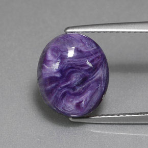 Charoite Viola naturale da 5.19 ct, Taglio ovale, Opaco