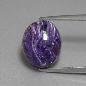 Caroite naturale viola da 5,56 ct, taglio ovale, opaco