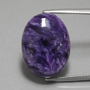 Caroite naturale viola da 15,67 ct, taglio ovale, opaco