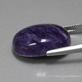 Caroite viola naturale da 16,07 ct, taglio ovale, opaco