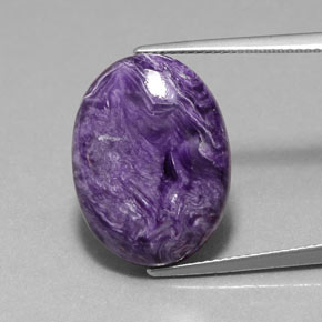 Caroite naturale viola da 13,16 ct, taglio ovale, opaco