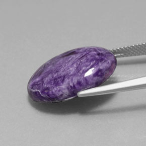 Caroite naturale viola da 13,16 ct, taglio ovale, opaco