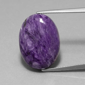 Charoite Viola naturale da 13.64 ct, Taglio ovale, Opaco
