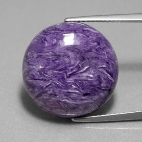 Charoite Viola naturale da 17.23 ct, Taglio rotondo, Opaco