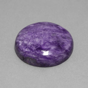 Caroite naturale viola da 16,37 ct, taglio rotondo, opaco
