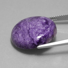 Caroite naturale viola da 16,37 ct, taglio rotondo, opaco