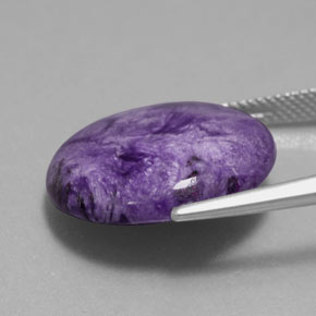 Caroite naturale viola da 14,76 ct, taglio rotondo, opaco