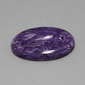 Caroite viola naturale da 24,63 ct, taglio ovale, opaco