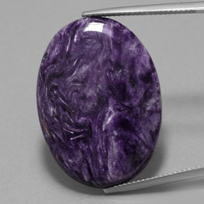 Caroite naturale viola da 23,69 ct, taglio ovale, opaco