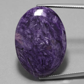 Charoite Viola naturale da 23.93 ct, Taglio ovale, Opaco
