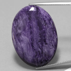 Charoite Viola naturale da 26.90 ct, Taglio ovale, Opaco