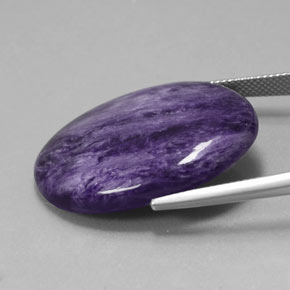 Charoite Viola naturale da 26.90 ct, Taglio ovale, Opaco