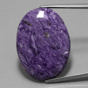 Charoite Viola naturale da 27.59 ct, Taglio ovale, Opaco