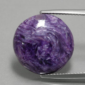 Charoite Viola naturale da 10.76 ct, Taglio rotondo, Opaco