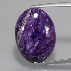 Caroite naturale viola da 13,56 ct, taglio ovale, opaco