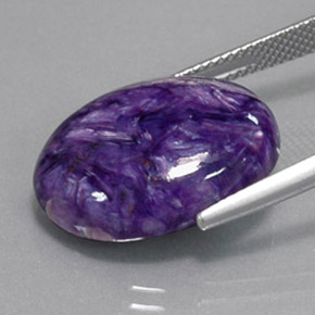 Caroite naturale viola da 13,56 ct, taglio ovale, opaco