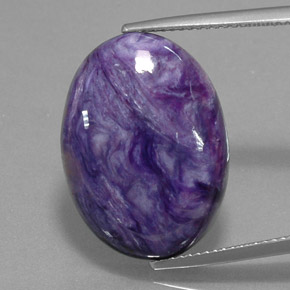 Charoite Viola naturale da 14.16 ct, Taglio ovale, Opaco