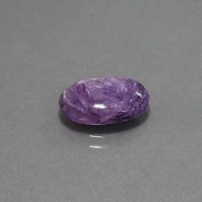 Caroite viola naturale da 2,89 ct, taglio ovale, opaco