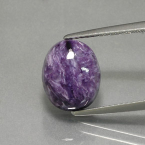 Charoite Viola naturale da 4.47 ct, Taglio ovale, Opaco