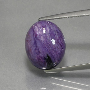 Charoite Viola naturale da 5.18 ct, Taglio ovale, Opaco