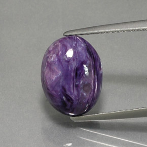 Caroite naturale viola da 4,70 ct, taglio ovale, opaco