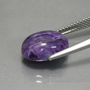 Caroite naturale viola da 4,70 ct, taglio ovale, opaco