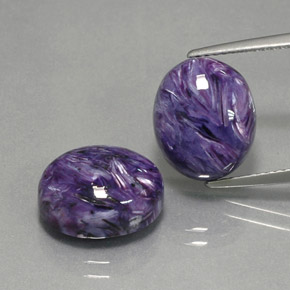 Caroite naturale viola da  ct, taglio ovale, opaco