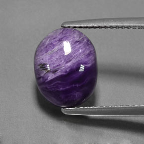 Charoite Viola naturale da 4.47 ct, Taglio ovale, Opaco