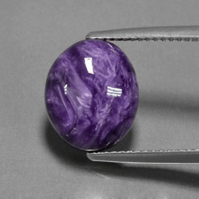 Caroite viola naturale da 4,82 ct, taglio ovale, opaco