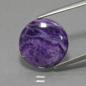 Charoite Viola naturale da 8.00 ct, Taglio rotondo, Opaco