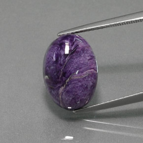 Caroite naturale viola da 7,53 ct, taglio ovale, opaco