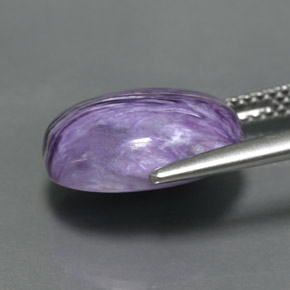 Caroite naturale viola da 5,26 ct, taglio ovale, opaco