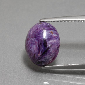 Charoite Viola naturale da 3.15 ct, Taglio ovale, Opaco