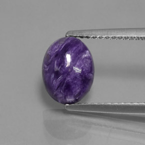 Caroite viola naturale da 2,05 ct, taglio ovale, opaco