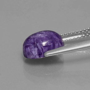 Caroite viola naturale da 2,05 ct, taglio ovale, opaco