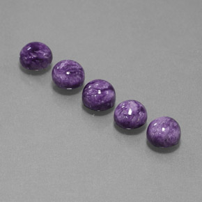 Caroite naturale viola da  ct, taglio rotondo, opaco