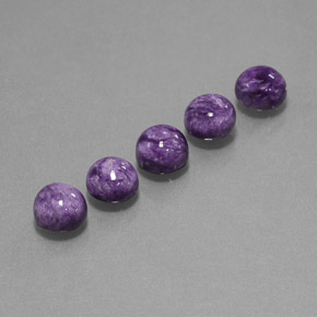 Caroite naturale viola da  ct, taglio rotondo, opaco