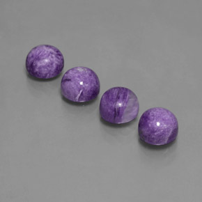 Caroite naturale viola da  ct, taglio rotondo, opaco