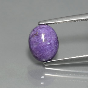 Charoite Viola naturale da 1.88 ct, Taglio ovale, Opaco