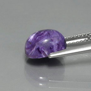 Charoite Viola naturale da 2.60 ct, Taglio ovale, Opaco