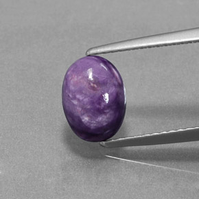 Charoite Viola naturale da 1.54 ct, Taglio ovale, Opaco
