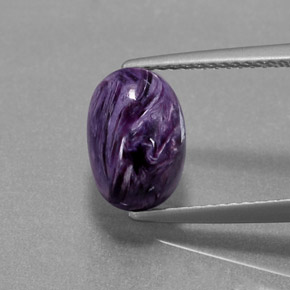 Charoite Viola naturale da 3.25 ct, Taglio ovale, Opaco