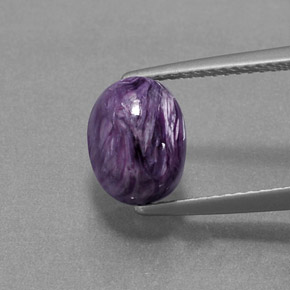 Caroite naturale viola da 2,82 ct, taglio ovale, opaco