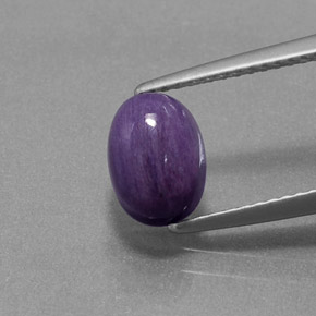 Caroite naturale viola da 1,84 ct, taglio ovale, opaco