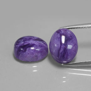 Gemme di Charoite Viola naturale da  ct, Taglio ovale, Opaco