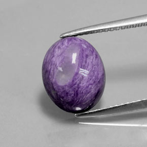 Caroite naturale viola da 4,08 ct, taglio ovale, opaco