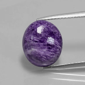 Charoite Viola naturale da 5.09 ct, Taglio ovale, Opaco
