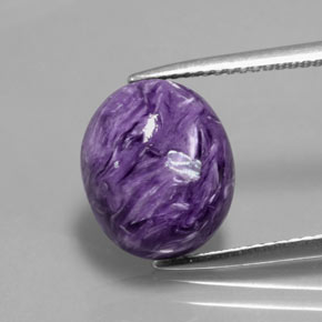Charoite Viola naturale da 5.14 ct, Taglio ovale, Opaco