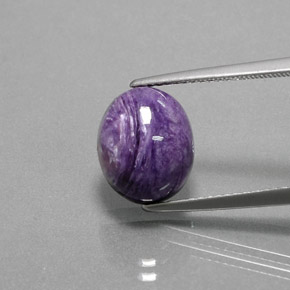 Charoite Viola naturale da 4.44 ct, Taglio ovale, Opaco